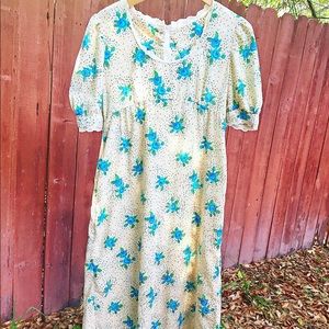 Vintage Boho Maxi House Dress